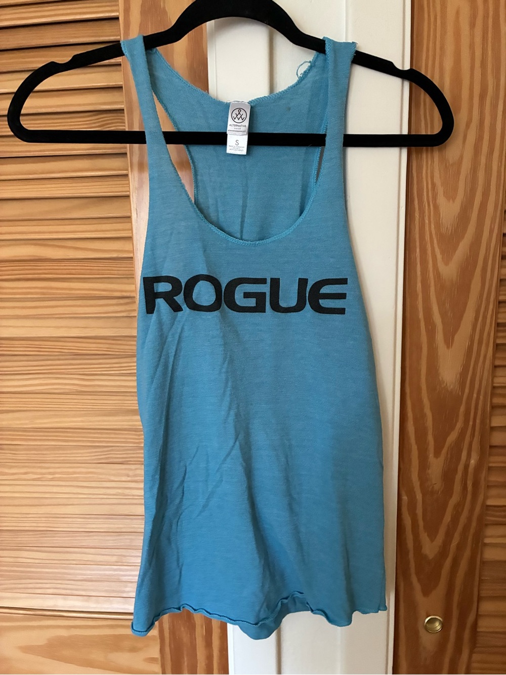 Rogue Teal Racerback Tank with Black Logo size small